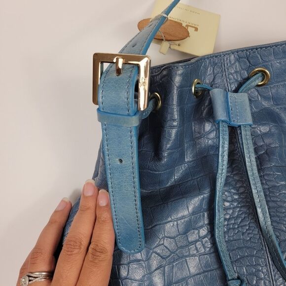 NWT Jacky & Celine Italian Leather Purse. Blue - Picture 7 of 14